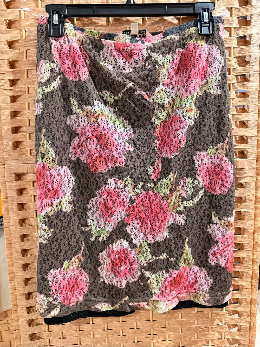 JohnPaulRichard Lace Trim Skirt with Pink, Yellow, Gray Accents